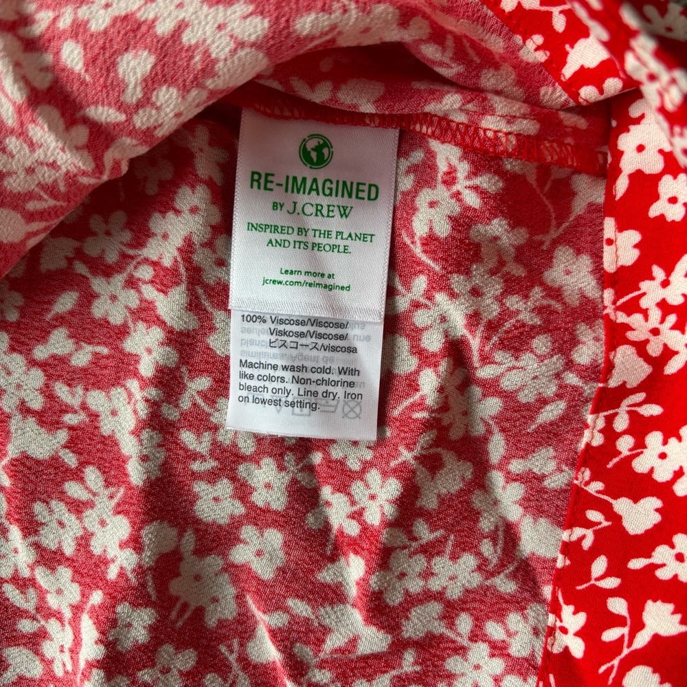J. Crew Red Floral Peasant Top - Picture 7 of 8